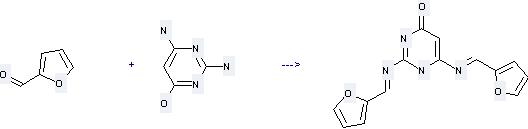 4(5H)-Pyrimidinone,2,6-diamino- is used to produce 2,6-Bis-[(furan-2-ylmethylene)-amino]-pyrimidin-4-ol.